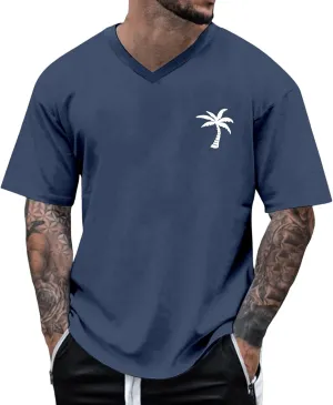 Mens T-Shirts V Neck Short Sleeve Fashion Graphic Tees Cotton Loose Casual Summer Crewneck Hipster Designer T Shirts