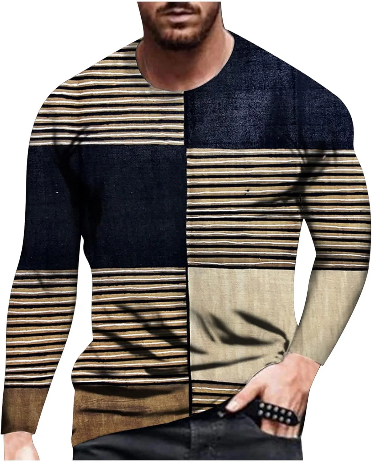 Mens Track Athletic T Shirts Long Sleeve Tops Tee for Mens Boat Neck Print Camo Fall Summer Shirts 2024