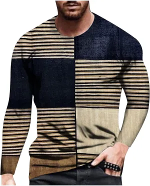 Mens Track Athletic T Shirts Long Sleeve Tops Tee for Mens Boat Neck Print Camo Fall Summer Shirts 2024