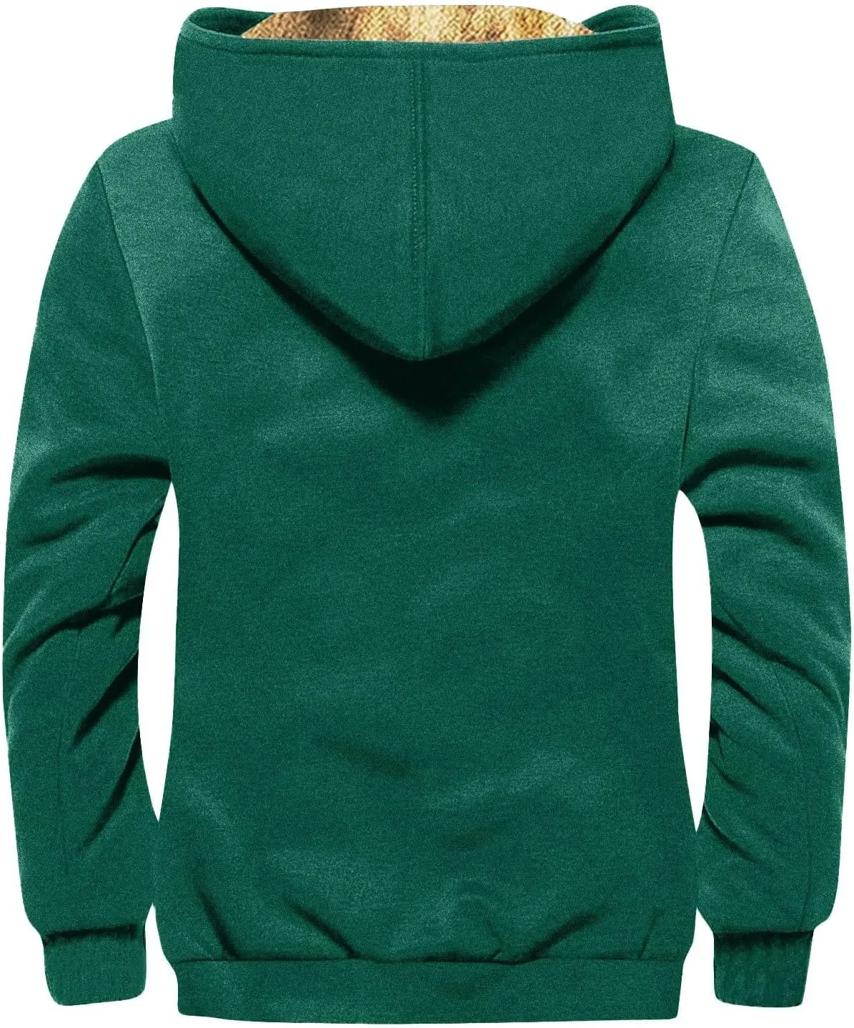 Mens Winter Sherpa Hoodie Jacket Fleece Lined Windproof Warm Coats Zipper Heavyweight Thermal Outfits with Pockets