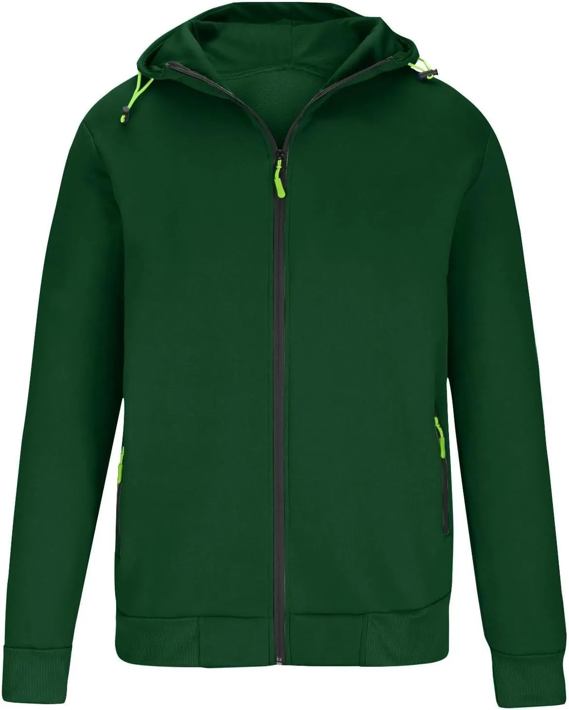 Men's Zip Up Hoodie Solid Zip Up Hooded Jacket Long Sleeve Drawstring Sweatshirt Lightweigt Athletic Coat with Pockets