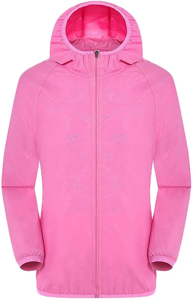 Men's Zip Up Rain Coats Long Sleeve Waterproof Active Oversized Sports Outdoor Hoodies Quick Drying Hiking Plus Size Jackets Boys Hoodies,Pink,L