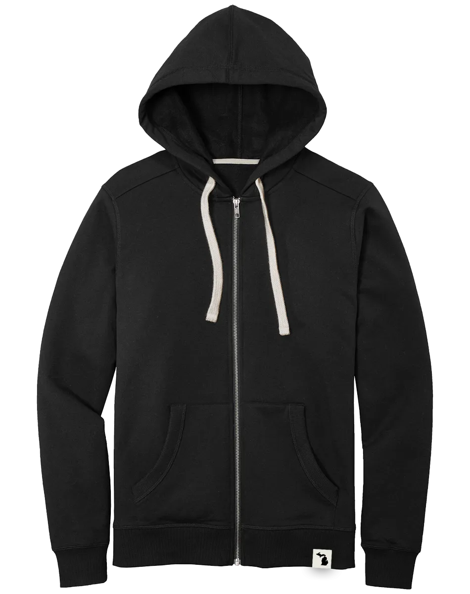 Michigan Hem Tag Zip Hoodie
