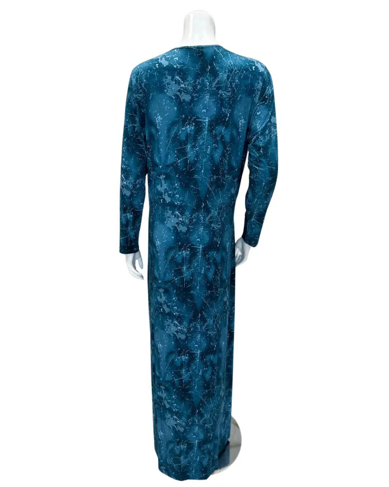 N5079-24B Dark Teal Camo Design Cotton Nursing Nightgown