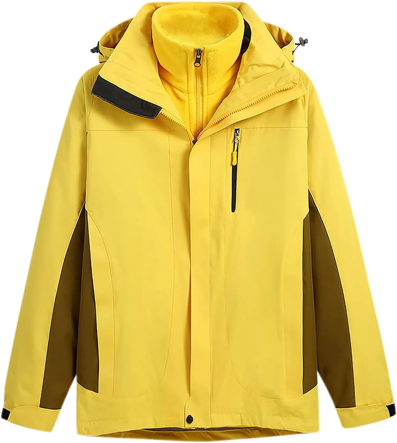 NATHGAM Waterproof Ski Jacket Men Winter Warm Windproof Mountain Raincoat Fleece Lined Hiking Travel Outdoor Hooded Jackets