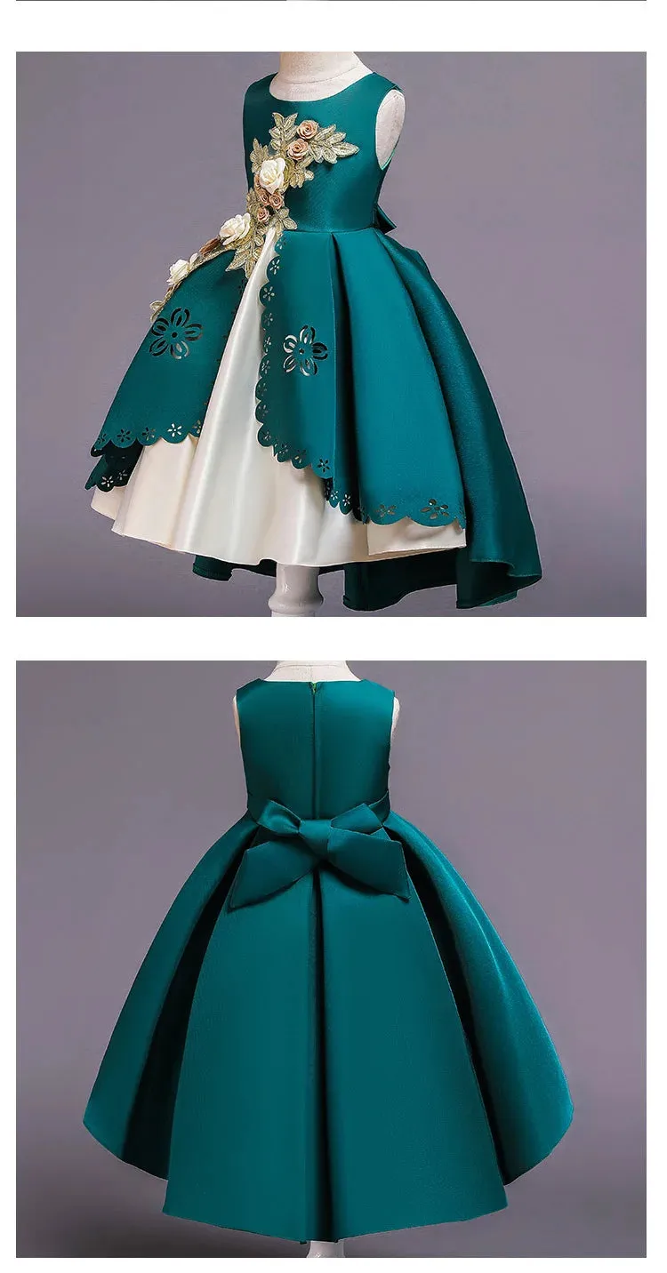 New Baby Girls Flower Dress Christmas Princess Wedding Elegant Kids Elegant Dresses Children Clothing Party Costume Clothes