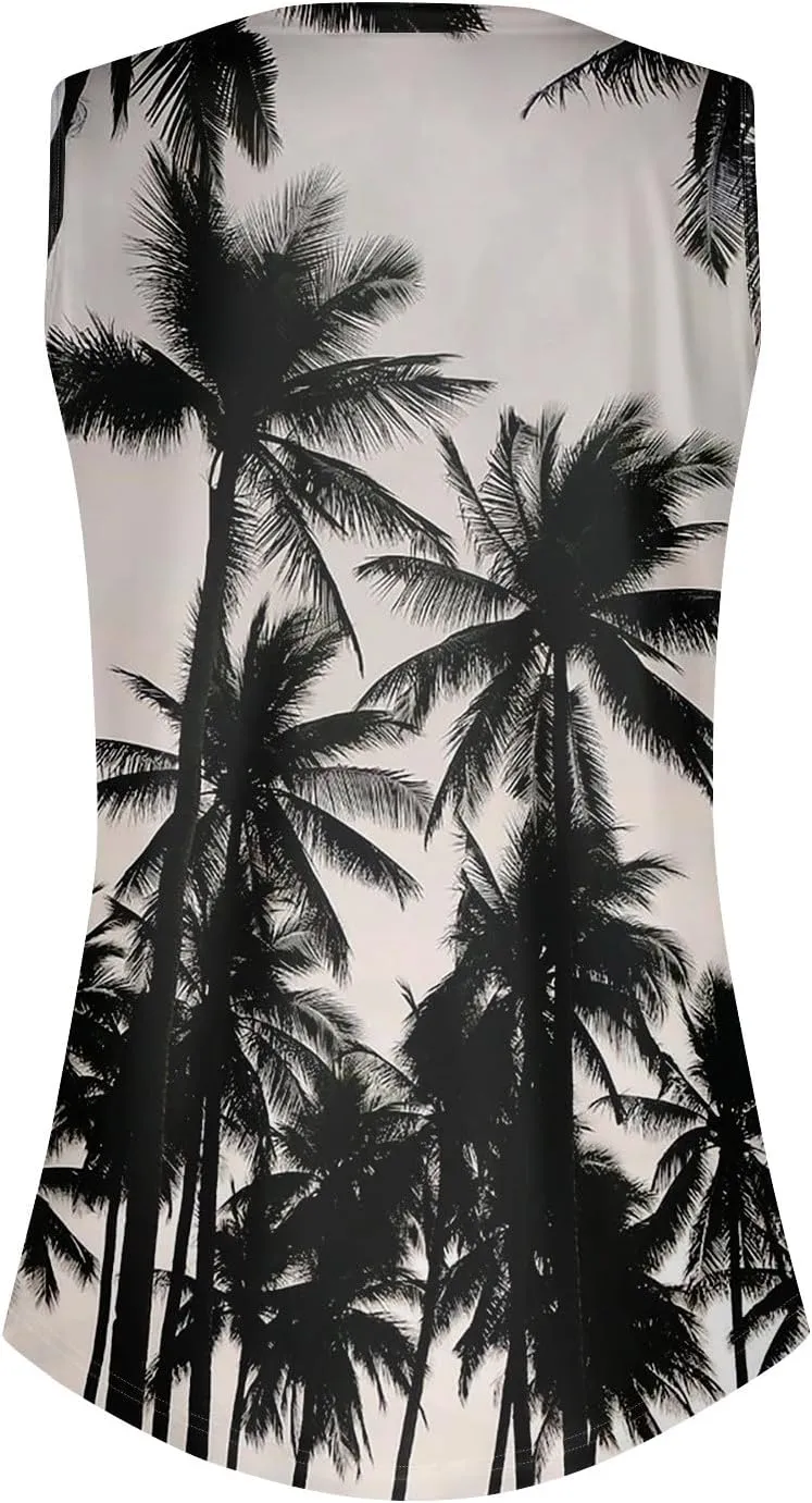 Oversized Graphic Tees for Women Summer Graphic Tops Sleeveless V Neck Tshirt Loose Fit Casual Tank Tunic Blouses