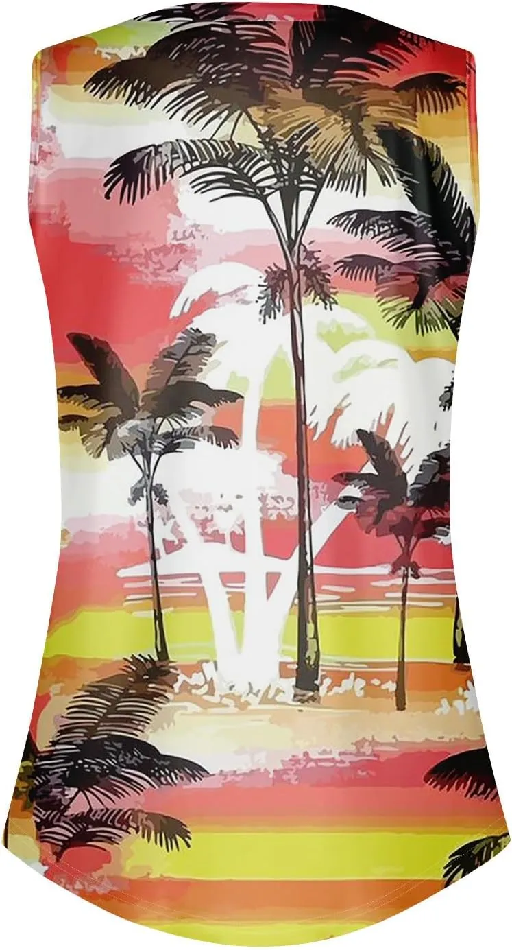 Oversized Graphic Tees for Women Summer Graphic Tops Sleeveless V Neck Tshirt Loose Fit Casual Tank Tunic Blouses