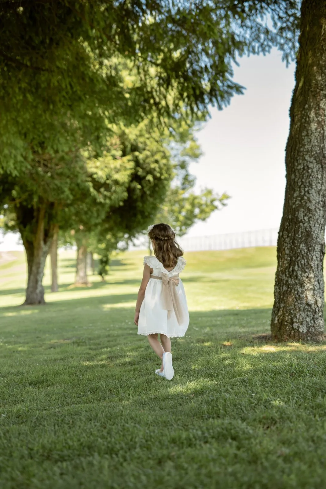 Paz Rodriguez Girls Cream Embroidered Ceremony Dress