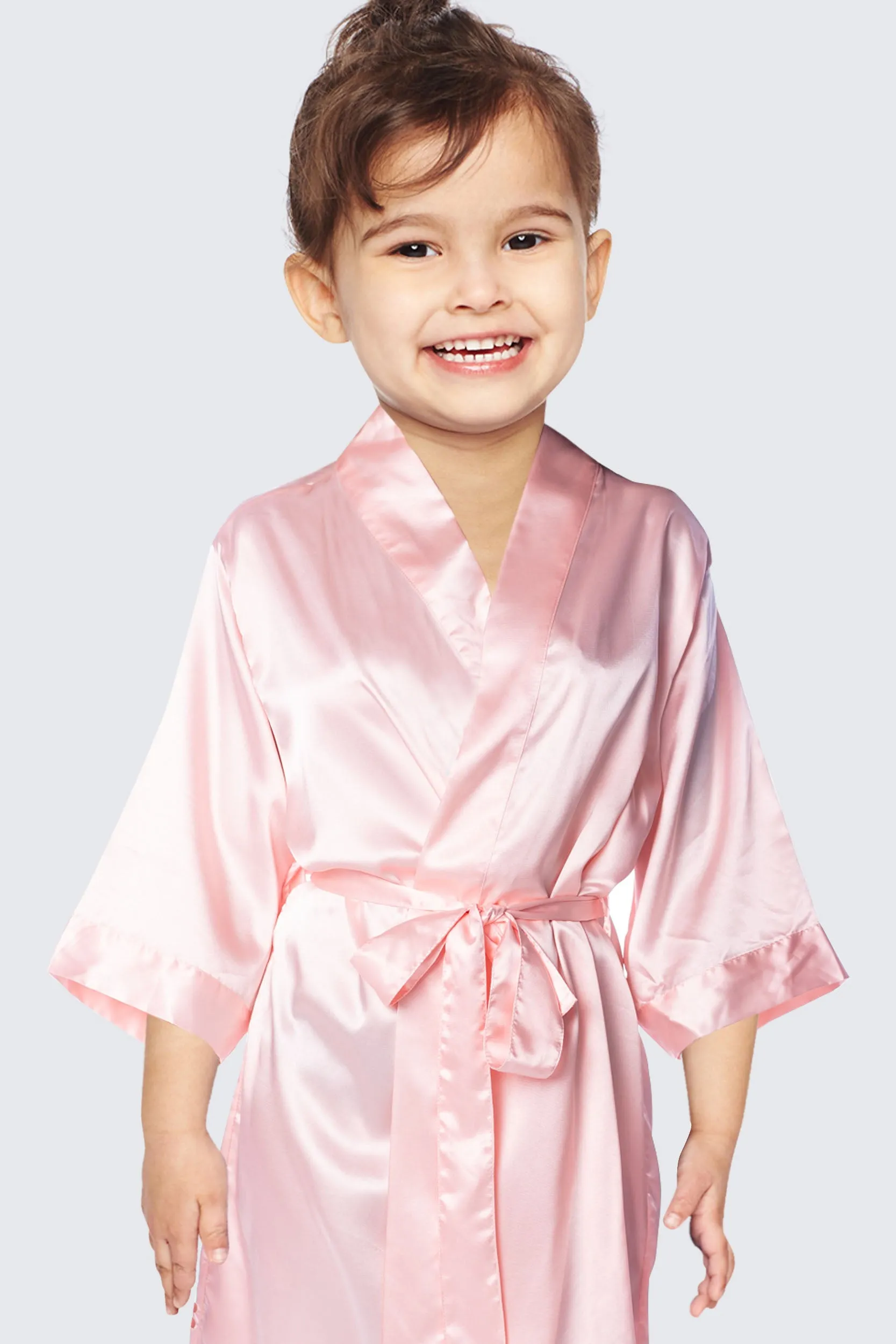 Peach Satin Kimono Robe