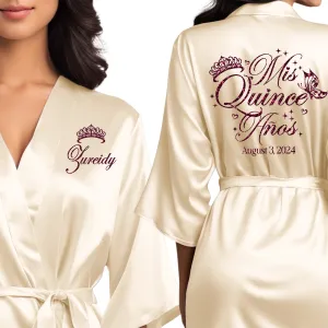 Personalized Cream/Beige Mis Quince Años Robes