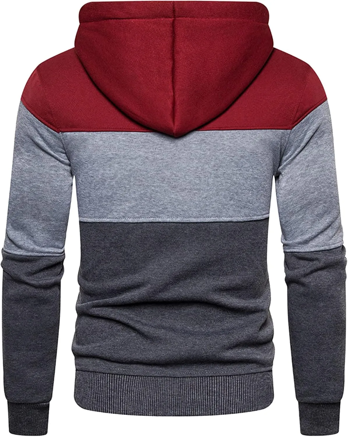 PGOJUNI Hoodies for Men Zip Up, Mens Hoodies Zip Up Color Block Long Sleeve Lightweight Hooded Sweatshirts Coats with Pockets