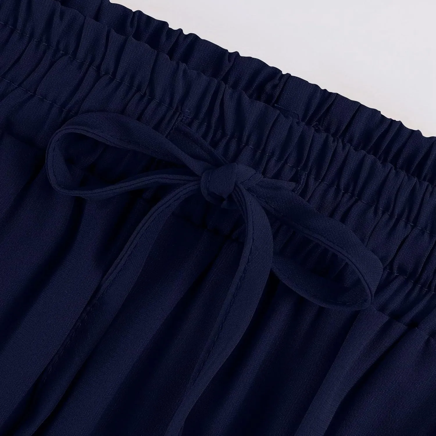 Pleated Skirts for Women Trendy Flowy Maxi Skirts Drawstring Elastic High Waisted Skirts Casual Tiered Ruffle Skirt