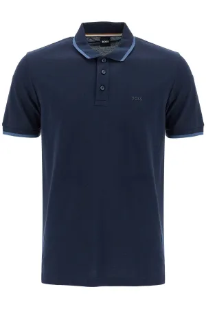 polo shirt with contrasting edges 50494697 DARK BLUE