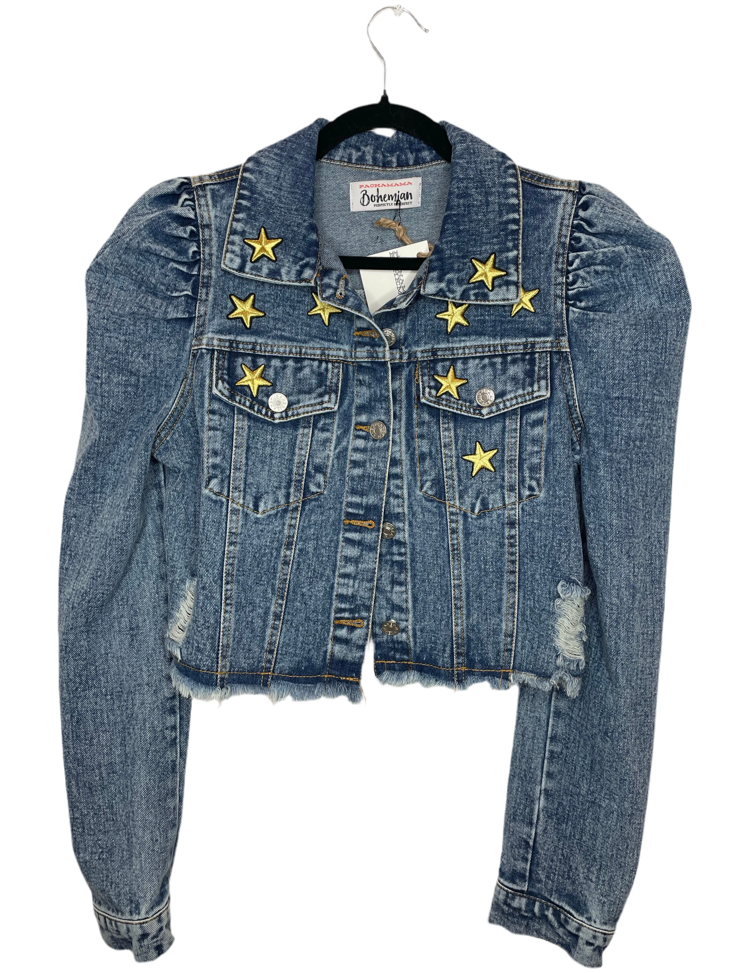 Protected Golden Evil Eye Denim Jacket
