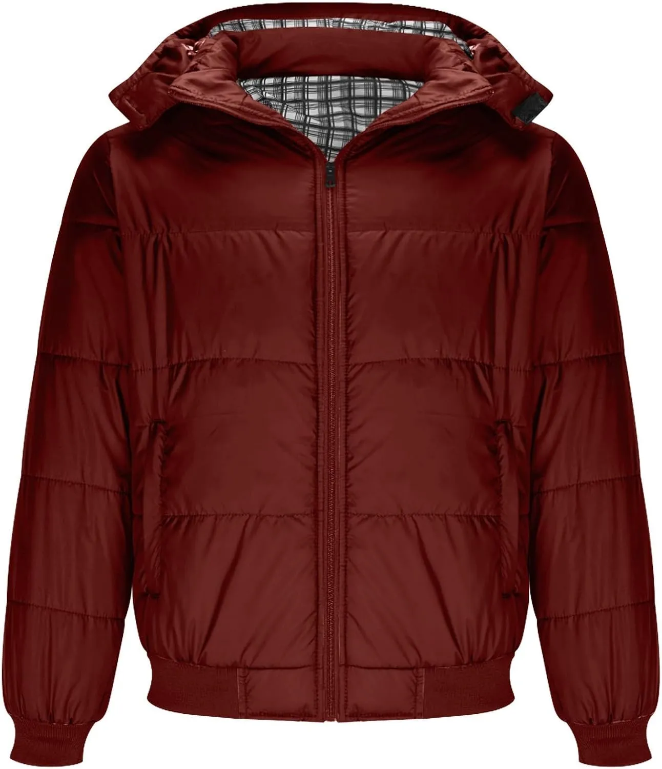 Puffer Jacket Men Lightweight Hooded Down Jacket Windproof Insulated Jacket Warm Ski Coat Padded Winter Jacket