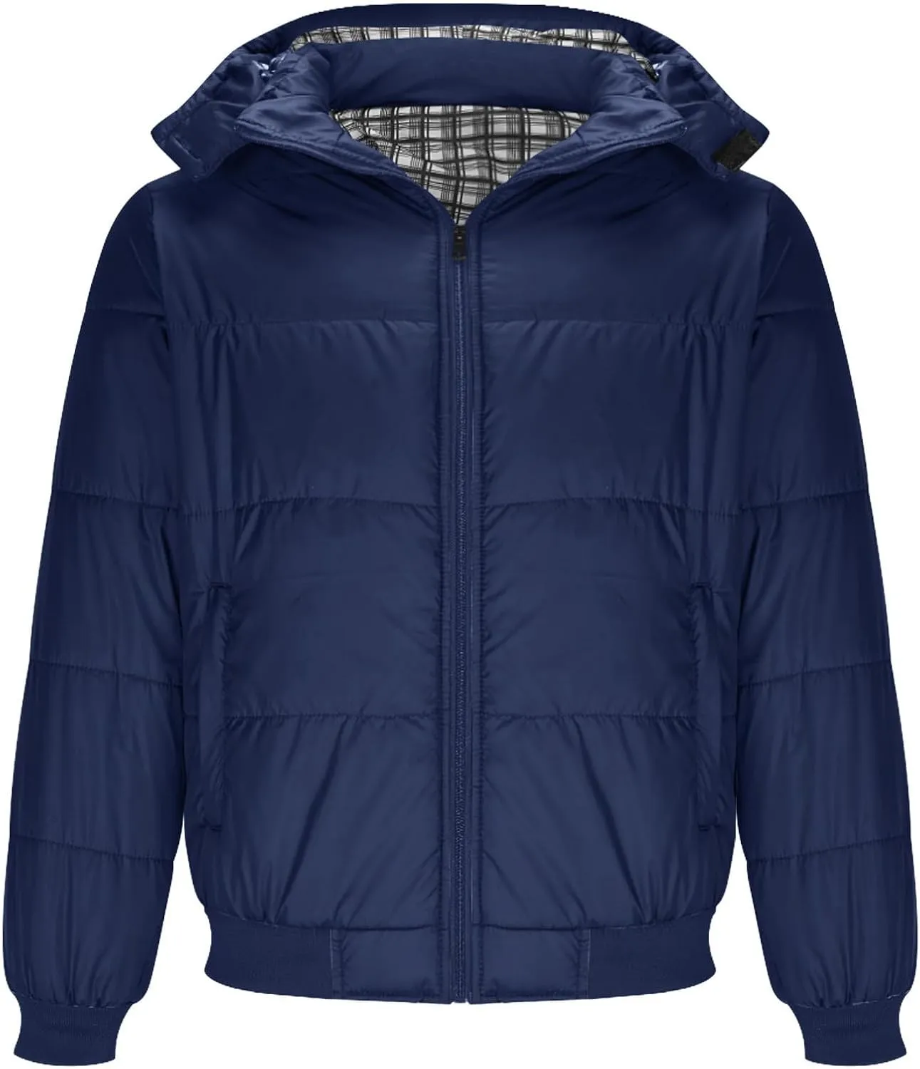 Puffer Jacket Men Lightweight Hooded Down Jacket Windproof Insulated Jacket Warm Ski Coat Padded Winter Jacket