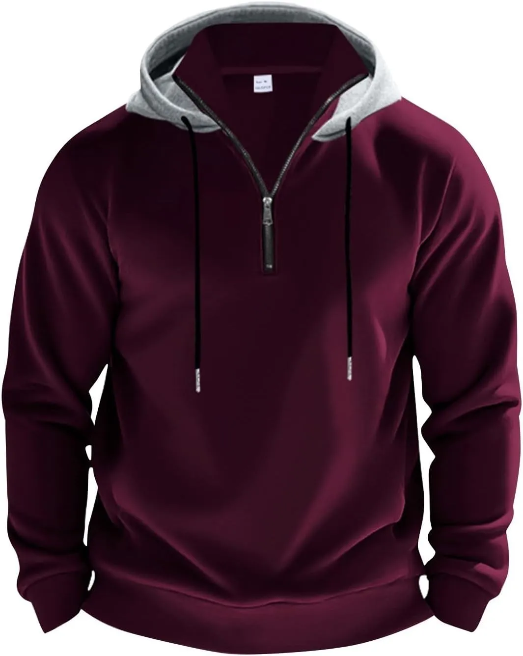 Quarter Zip Pullover Men Fleece Winter Hoodies Drawstring Fall Sweatshirts Long Sleeve Thermal Hoodies