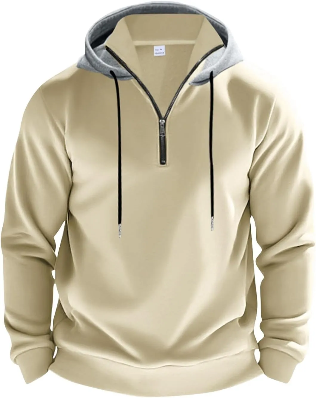 Quarter Zip Pullover Men Fleece Winter Hoodies Drawstring Fall Sweatshirts Long Sleeve Thermal Hoodies