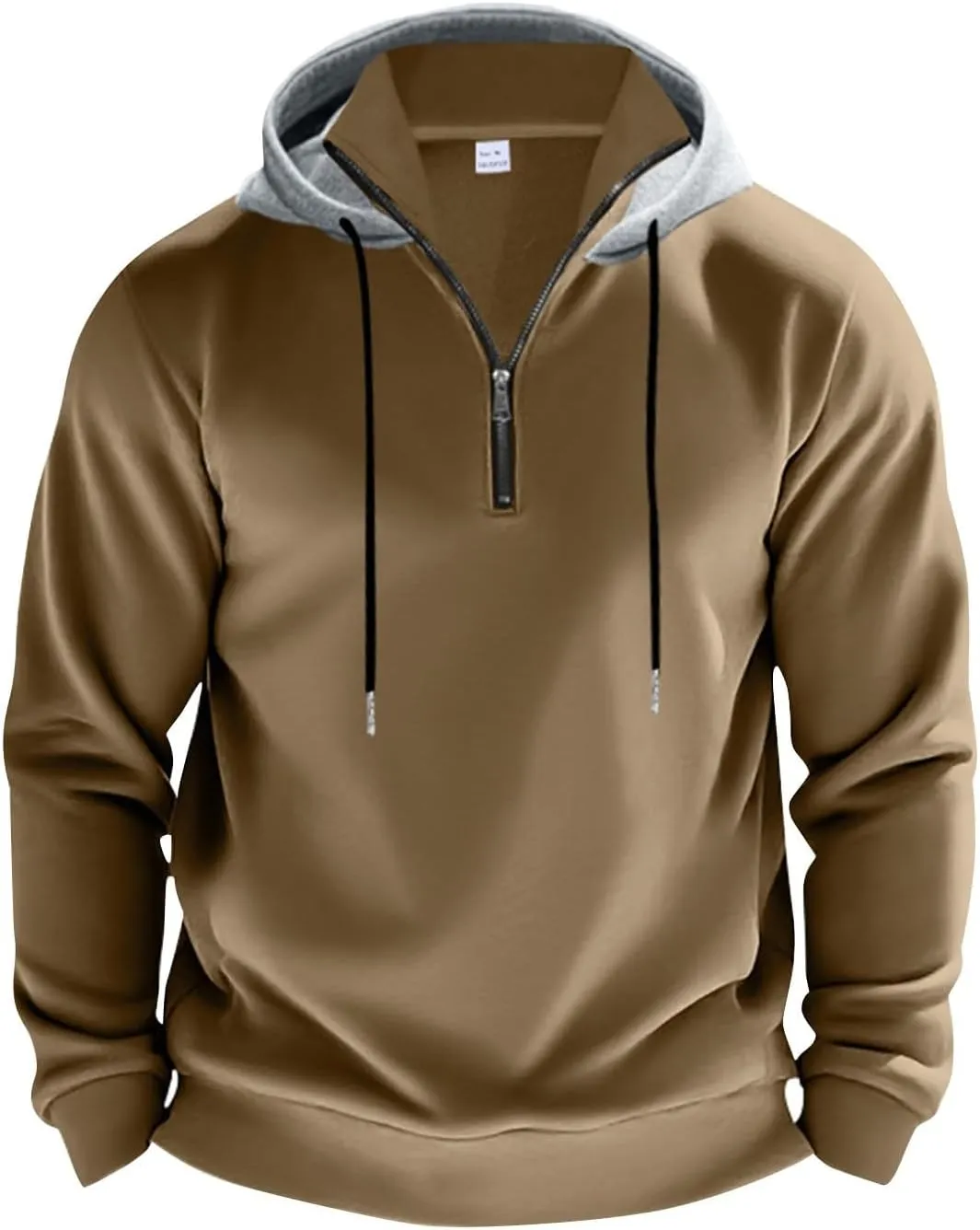 Quarter Zip Pullover Men Fleece Winter Hoodies Drawstring Fall Sweatshirts Long Sleeve Thermal Hoodies