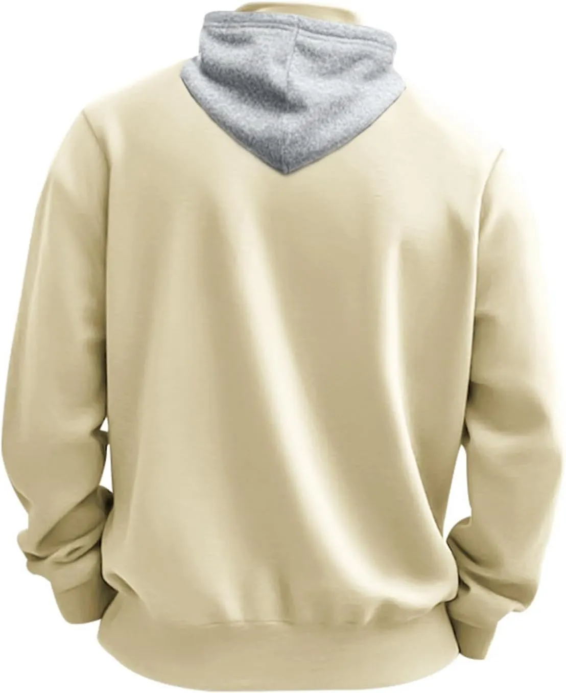 Quarter Zip Pullover Men Fleece Winter Hoodies Drawstring Fall Sweatshirts Long Sleeve Thermal Hoodies