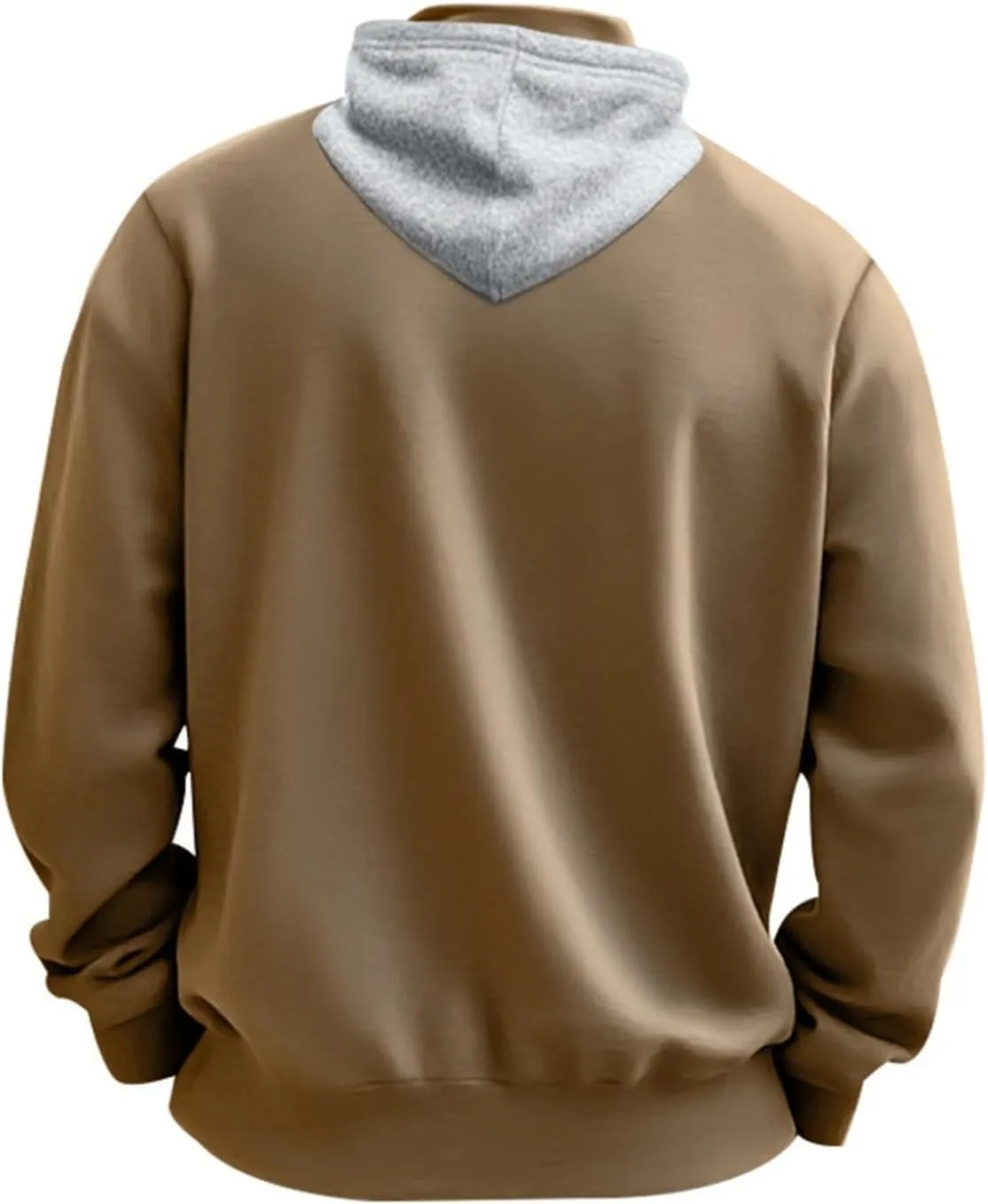 Quarter Zip Pullover Men Fleece Winter Hoodies Drawstring Fall Sweatshirts Long Sleeve Thermal Hoodies
