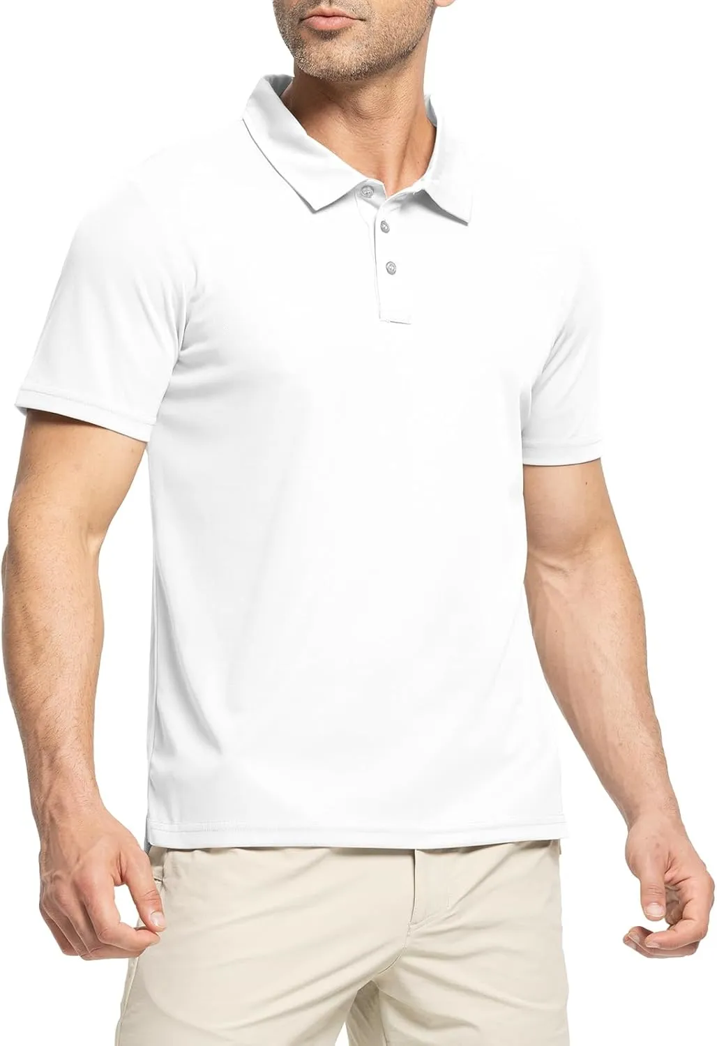 Rdruko Men's Golf Polo Shirt Short Sleeve Moisture Wicking Shirts Collared Outdoor UPF 50  Pique Jersey Shirts