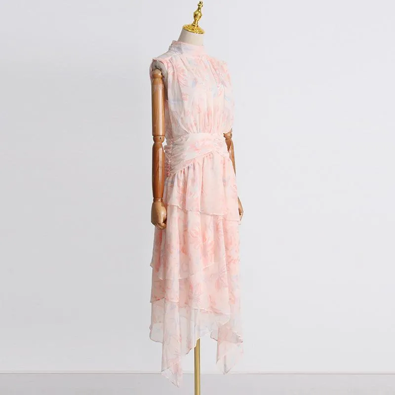 Roswita - Robe rose sans manches