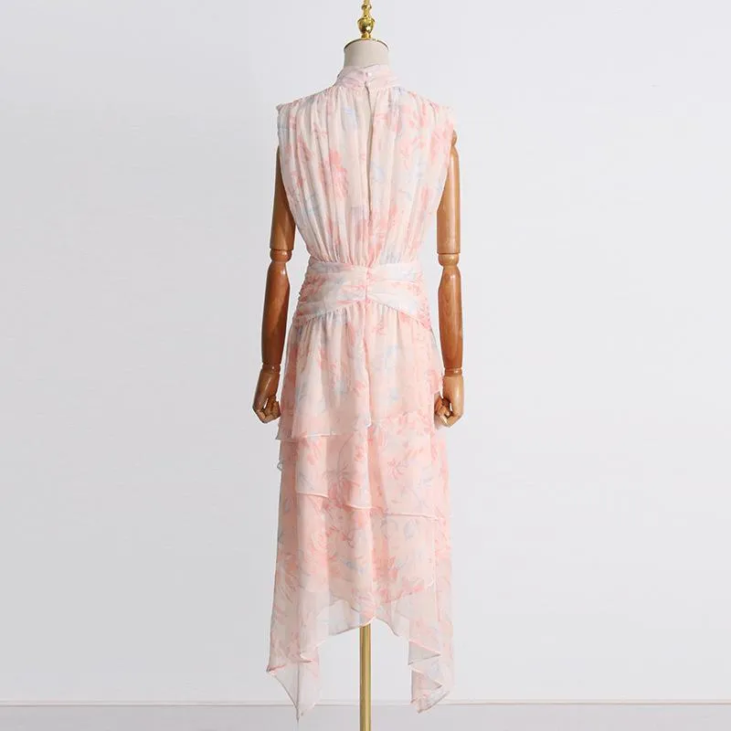 Roswita - Robe rose sans manches
