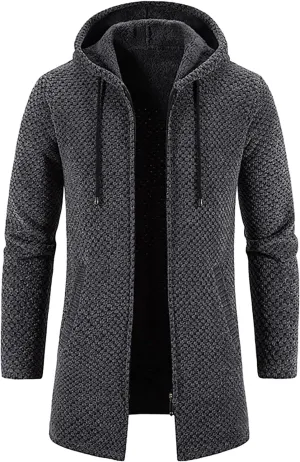 RTRDE Men's Coats Sherpa Lined Pea Coat Business Casual Trench Overcoat Long Jacket Coat, L-4XL