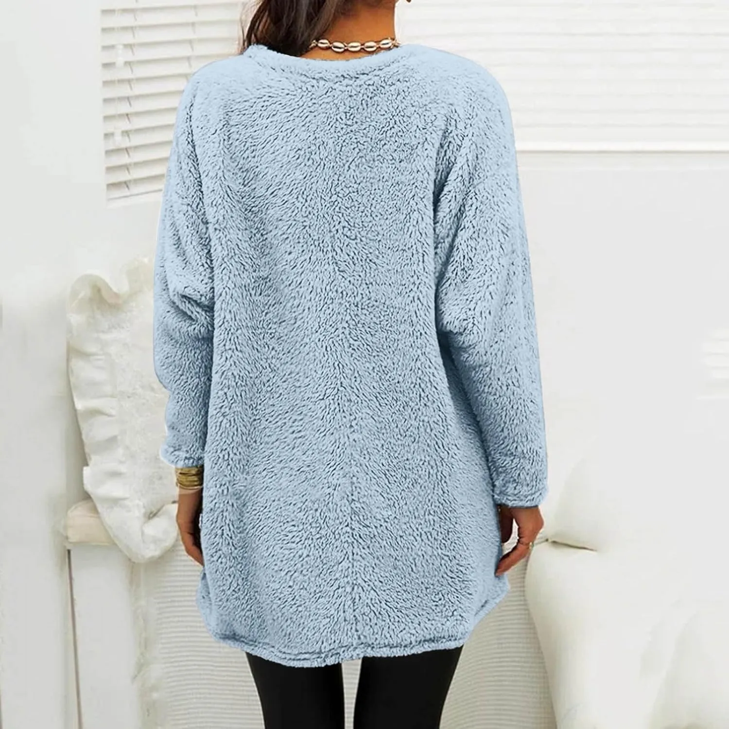 SHAOBGE Hoodies for Women Fleece Linend Warm Sweatshirt Hoodies Long Sleeve Tunic Pullover with Pockets Warm Winter Hoodies