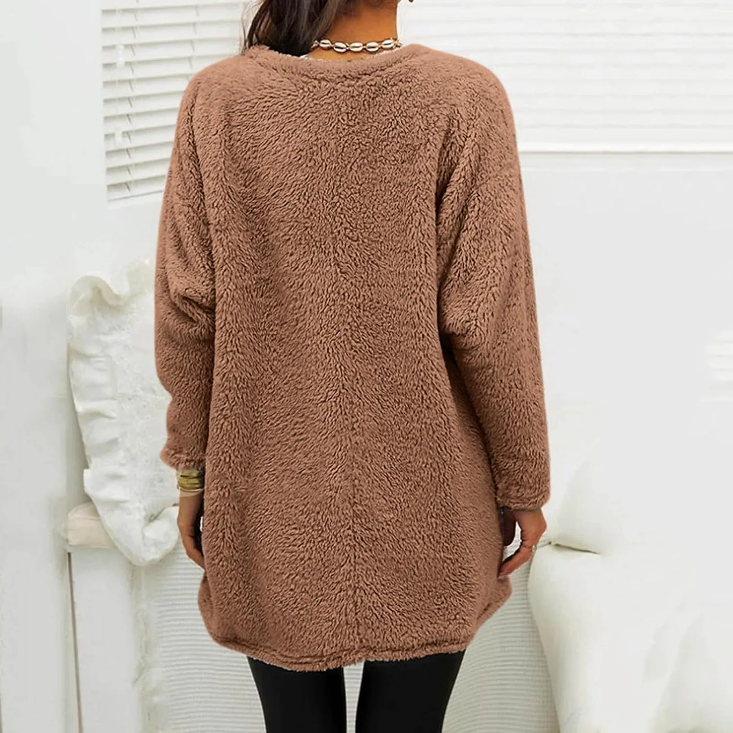 SHAOBGE Hoodies for Women Fleece Linend Warm Sweatshirt Hoodies Long Sleeve Tunic Pullover with Pockets Warm Winter Hoodies