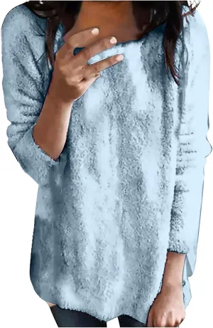 SHAOBGE Hoodies for Women Fleece Linend Warm Sweatshirt Hoodies Long Sleeve Tunic Pullover with Pockets