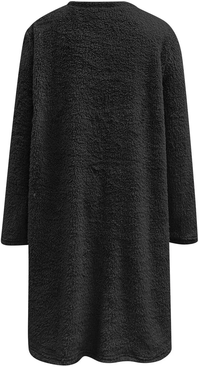SHAOBGE Hoodies for Women Fleece Linend Warm Sweatshirt Hoodies Long Sleeve Tunic Pullover with Pockets