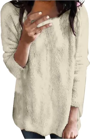 SHAOBGE Hoodies for Women Fleece Linend Warm Sweatshirt Hoodies Long Sleeve Tunic Pullover with Pockets