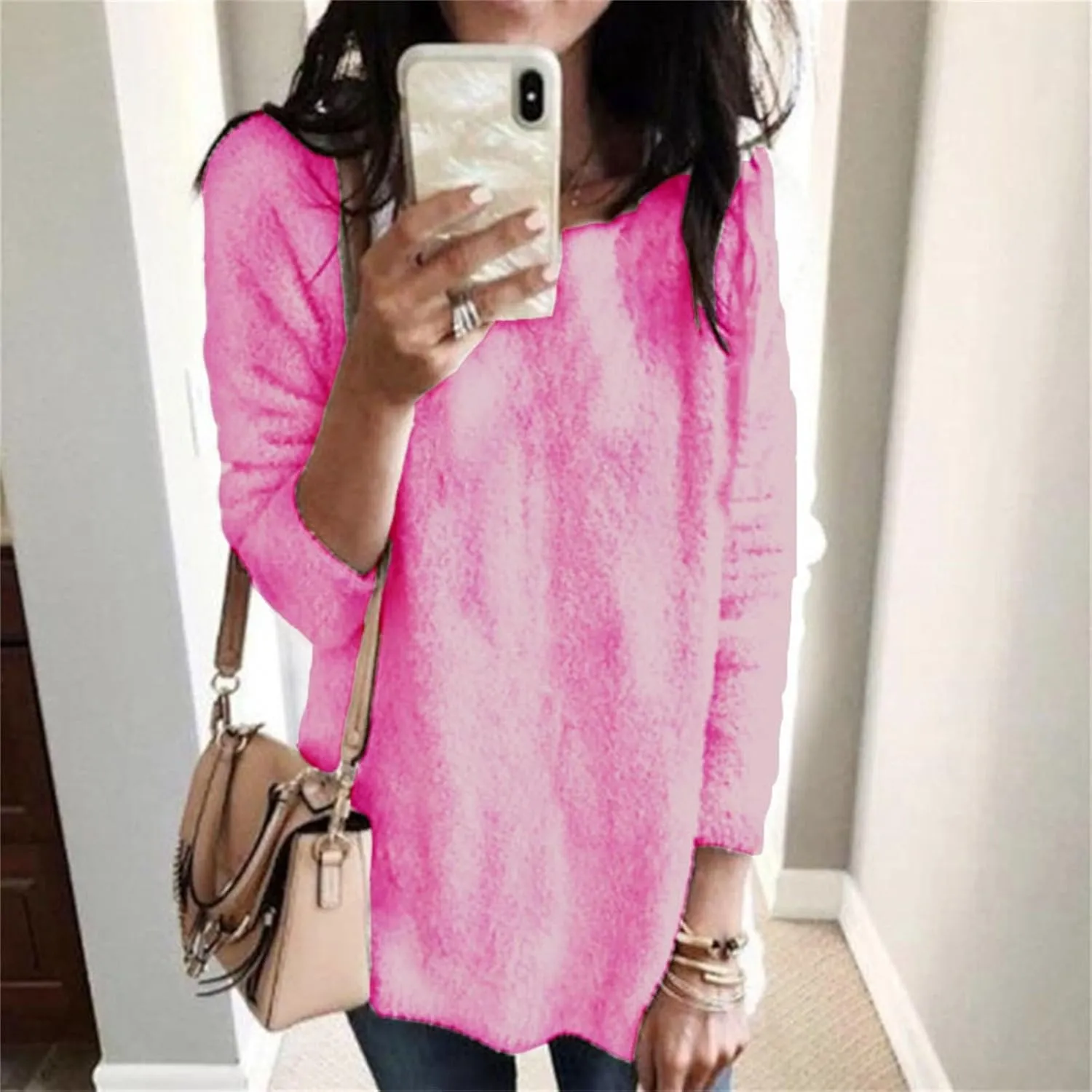 SHAOBGE Hoodies for Women Fleece Linend Warm Sweatshirt Hoodies Long Sleeve Tunic Pullover with Pockets