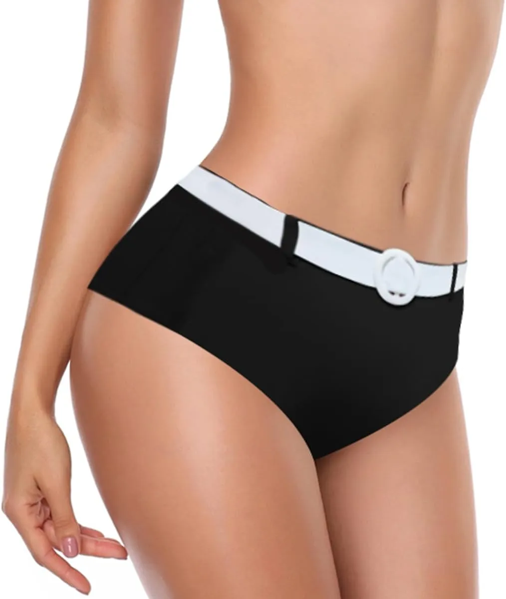 SherryDC Women's High Waisted V Cut Bikini Bottoms Twist Bathing Suit Swimsuit Bottoms