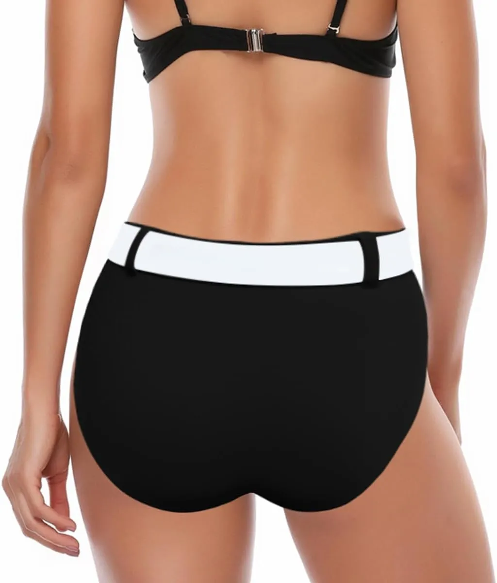 SherryDC Women's High Waisted V Cut Bikini Bottoms Twist Bathing Suit Swimsuit Bottoms