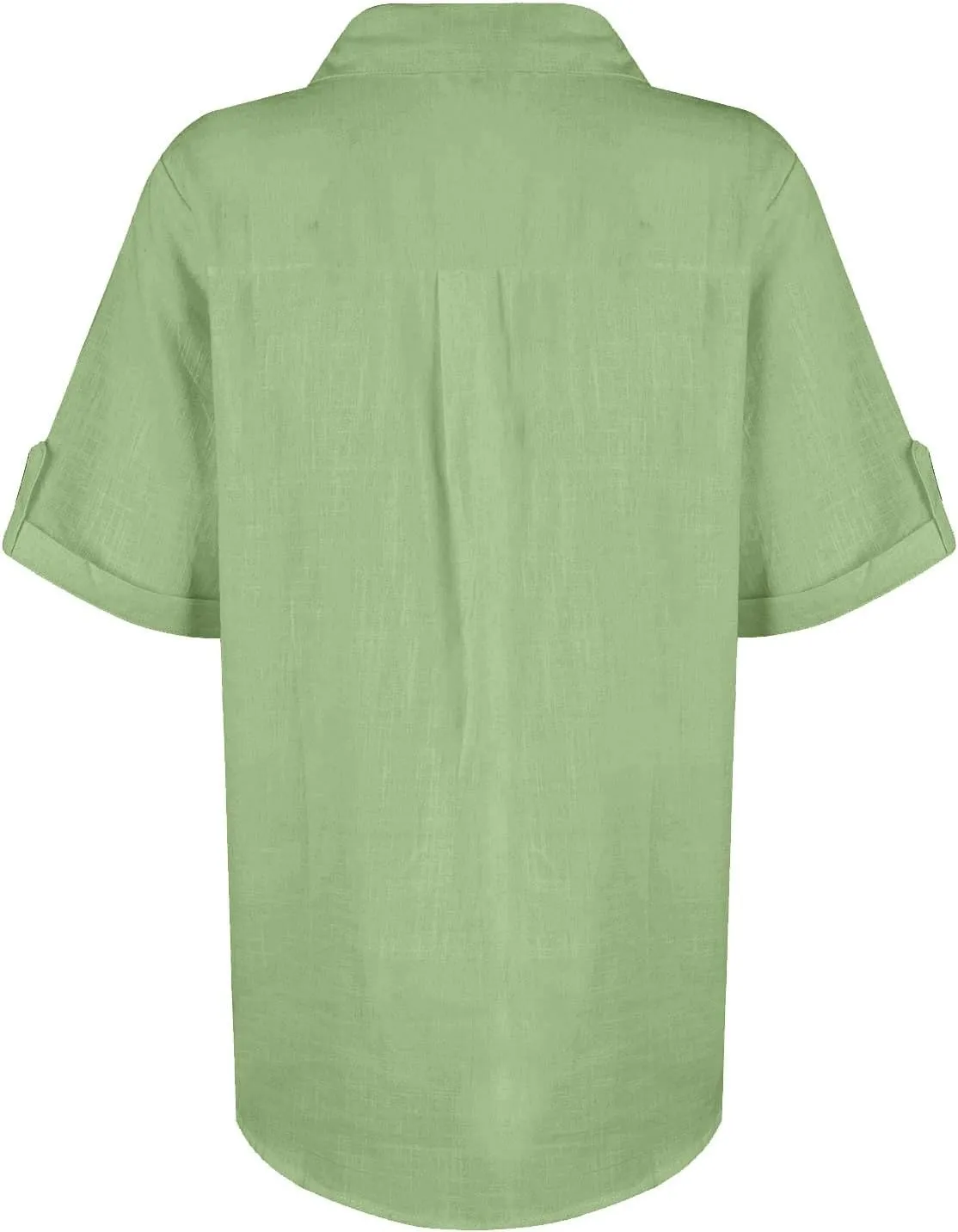 Short Sleeve Shirts for Women V Neck Button Down Linen Shirts 2025 Trendy Summer Casual Beach Flowy Boho Blouses Tops
