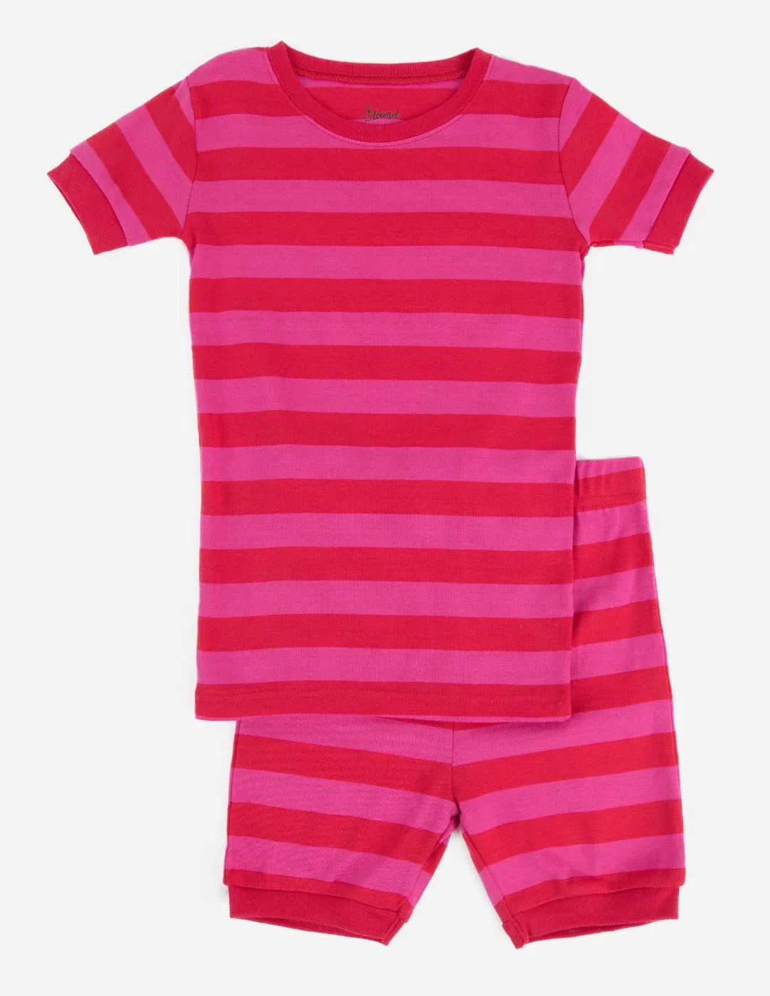 Short Sleeve Striped Cotton Pajamas