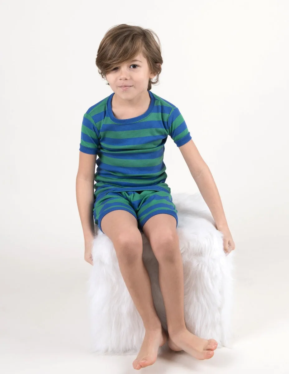 Short Sleeve Striped Cotton Pajamas