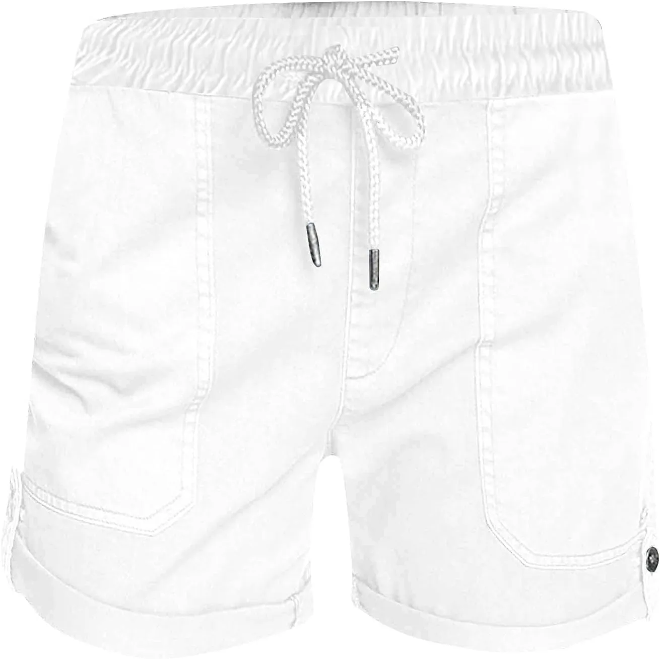 Shorts for Women Trendy 2025 Fashion Drawstring Elastic Waist Chino Shorts with Pockets Summer Beach Outdoor Outfits