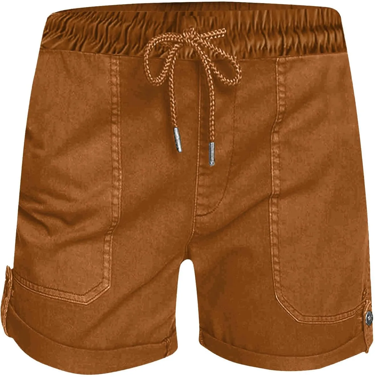 Shorts for Women Trendy 2025 Fashion Drawstring Elastic Waist Chino Shorts with Pockets Summer Beach Outdoor Outfits