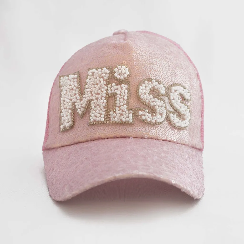 Sienna Likes To Party Girls “Miss” Sequin Princess Trucker Hat