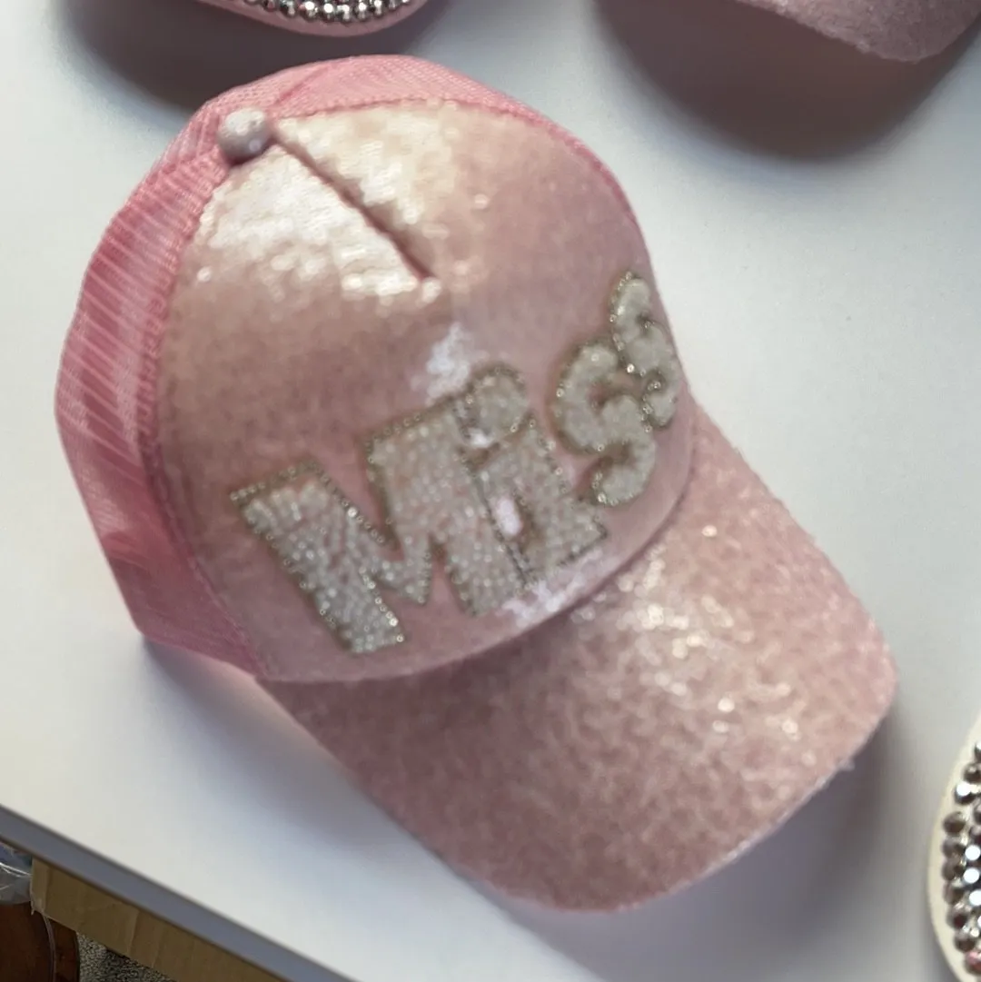 Sienna Likes To Party Girls “Miss” Sequin Princess Trucker Hat