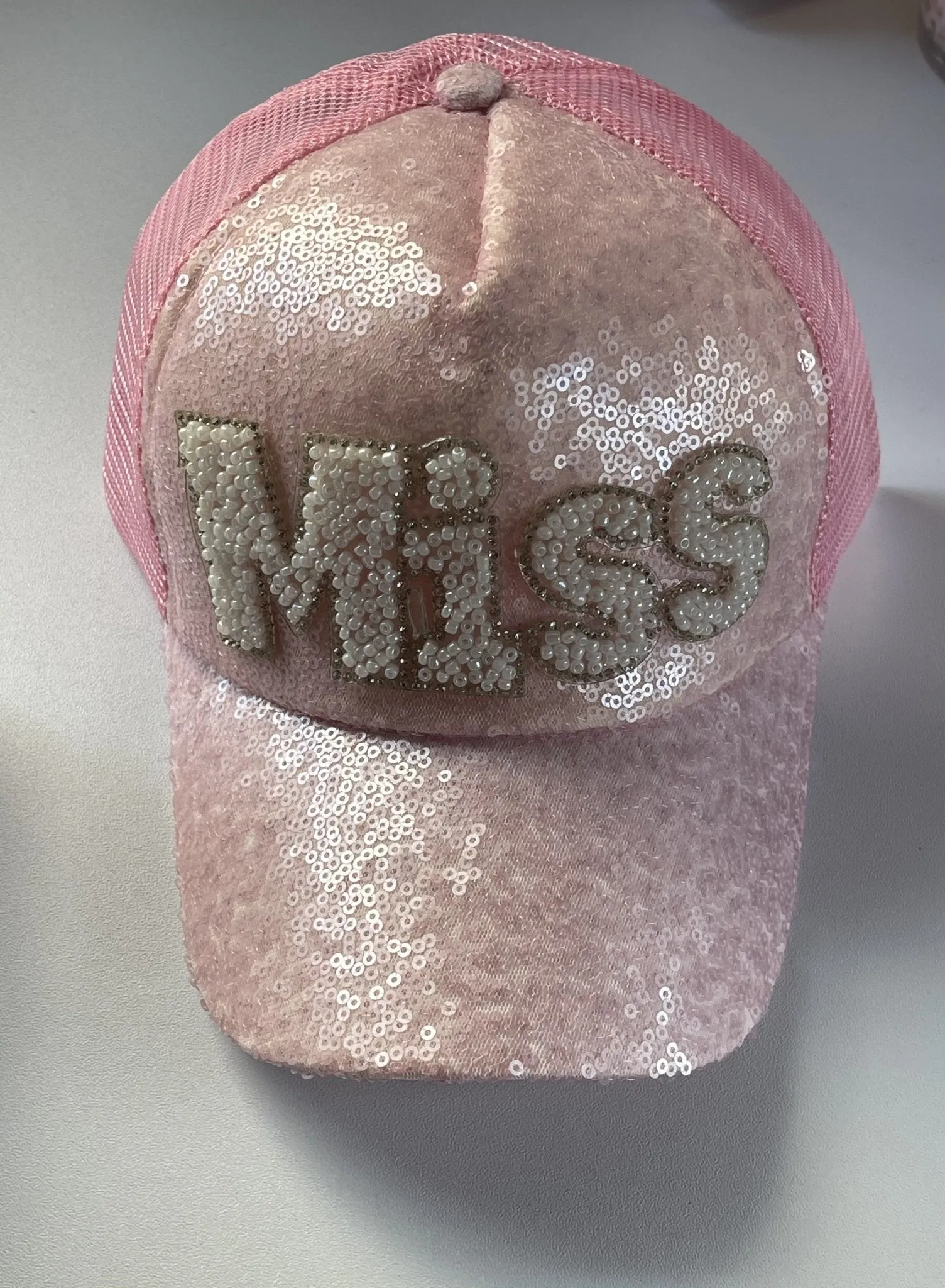 Sienna Likes To Party Girls “Miss” Sequin Princess Trucker Hat