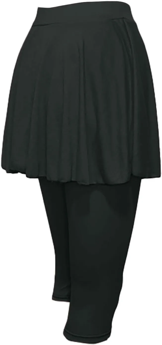 Skirted Leggings for Women High Waisted Athletic Golf Tennis Skirts with Leggings Tummy Control Yoga Capris with Skirt