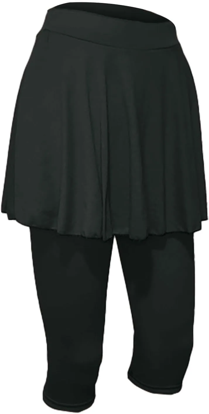 Skirted Leggings for Women High Waisted Athletic Golf Tennis Skirts with Leggings Tummy Control Yoga Capris with Skirt