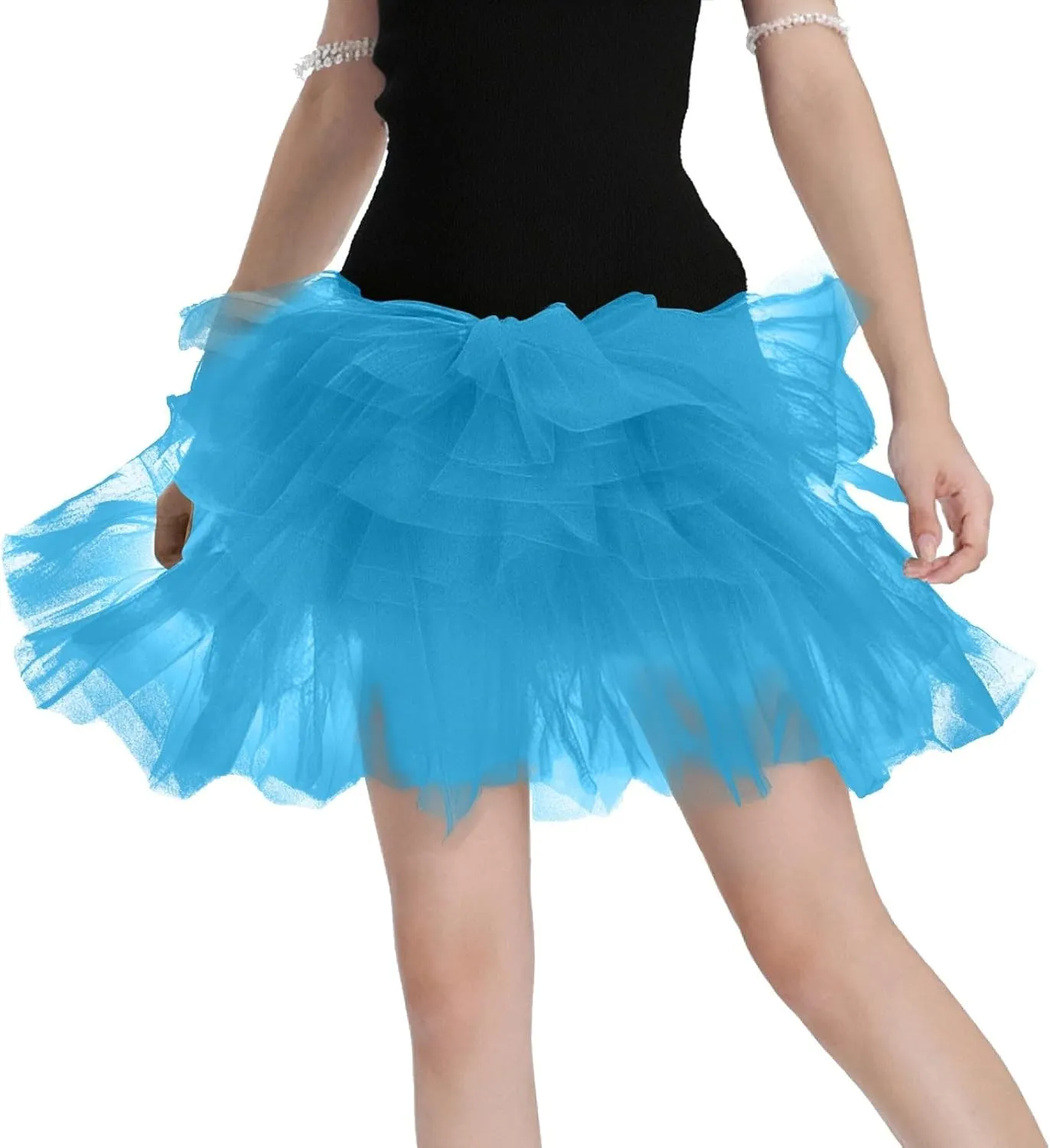 Skirts for Women Summer Loose Casual Trendy Solid Color Elastic Waist Flowy Mesh Tulle Ballet Party Dance Skirt, S-L