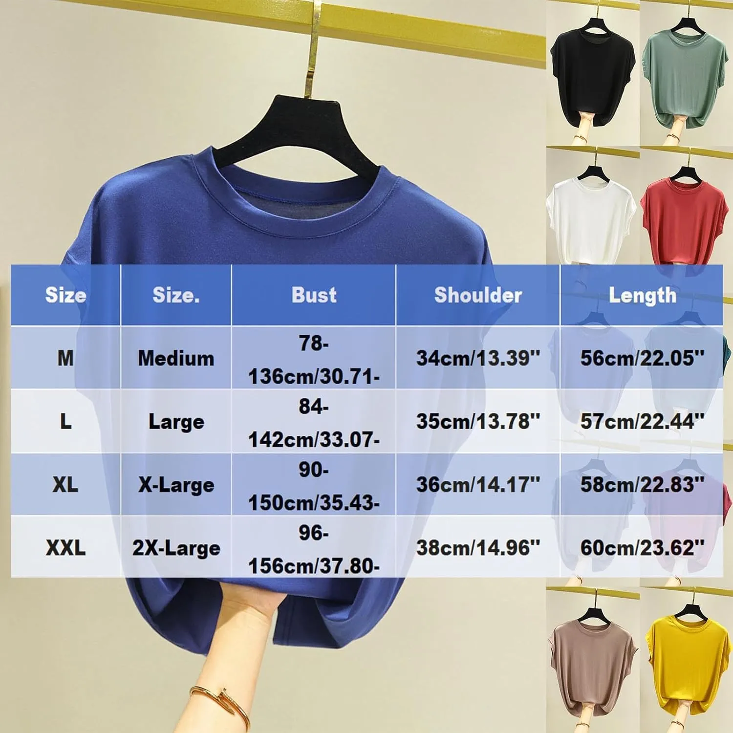 Sleep Shirt for Women - Short Sleeve Summer Pajamas Tops Loose Crewneck Soft Modal Solid Color Loungewear